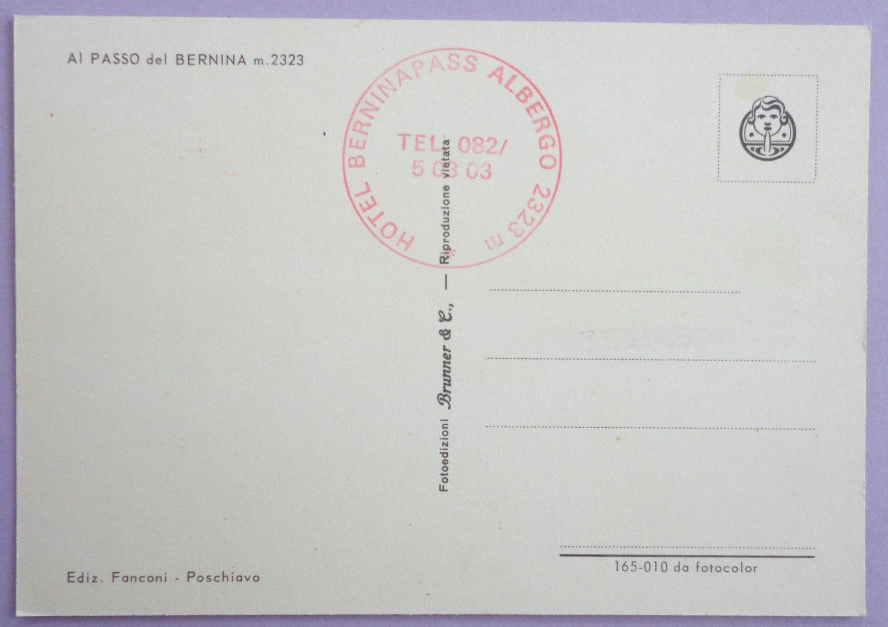 Cartoline postali: Bernina Pass – Usato da Fétigny venduto da Billy2miny 1