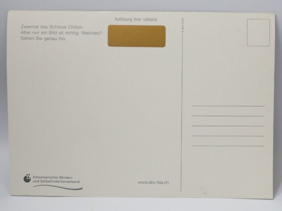 Cartoline postali: Doppel Ansichtskarte Schloss Chillon, Rätsel Postkarte – Usato da Eschenbach SG venduto da Astalavista 1