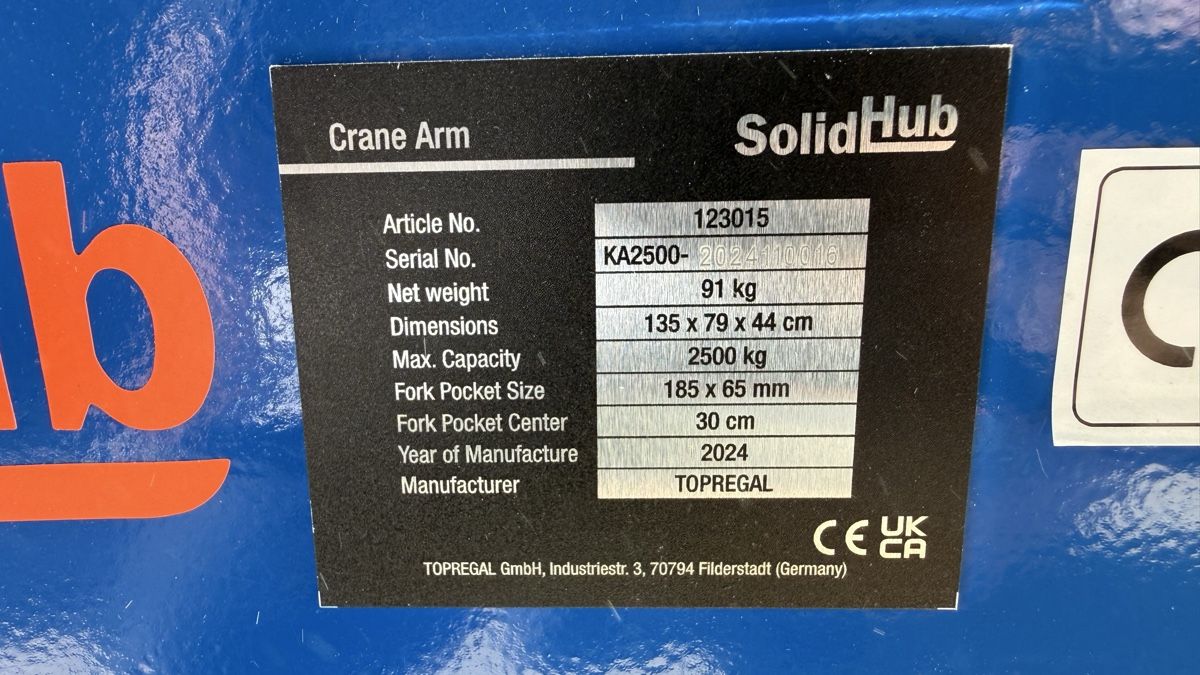 Grues: SolidHub Kranarm KA2500 1 Mal benutzt! – Neuf (Voir description) à Rehetobel par ZM81 6