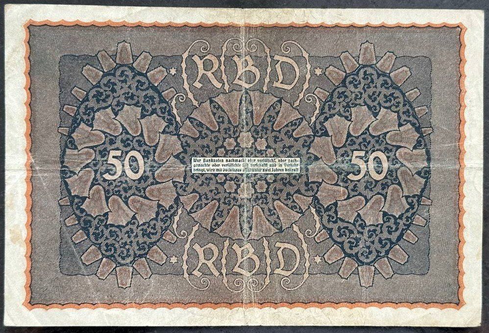 Banconote: Reichsbanknote, 50 Mark, 1910, Berlin, Top – Usato da Beringen venduto da Mantafisch1 1