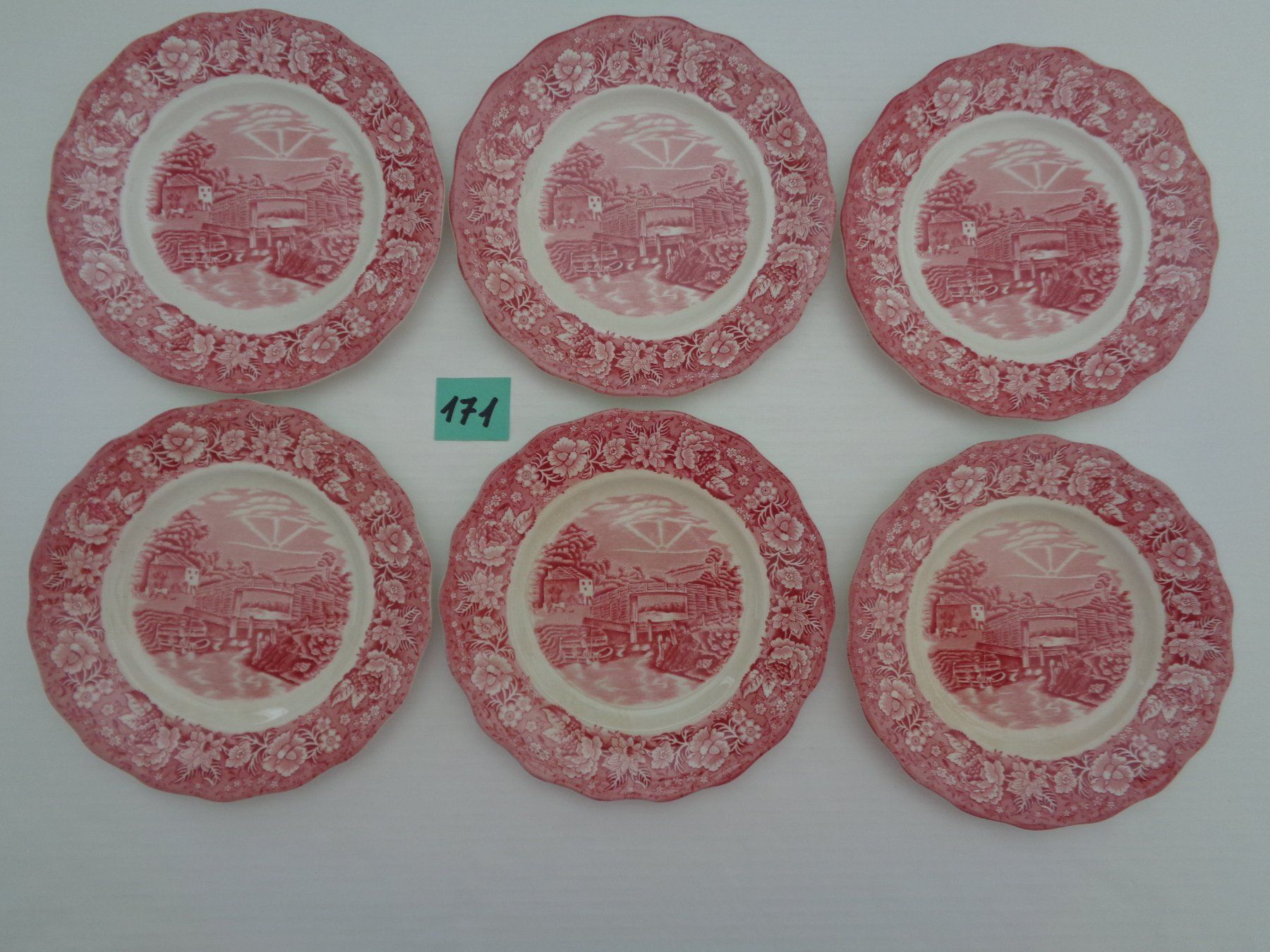 Piatti: 6 Dessertteller Palissy Pottery -Thames River Scenes England – Usato da Chur venduto da omonia