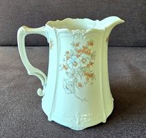 Krug Alt Tirschenreuth 1838 Porzellan Blumendekor weiss