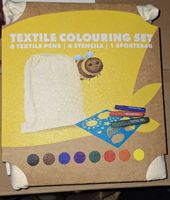 Textilfarben Set f. Kinder, 8 Stifte und Schablonen, Neu