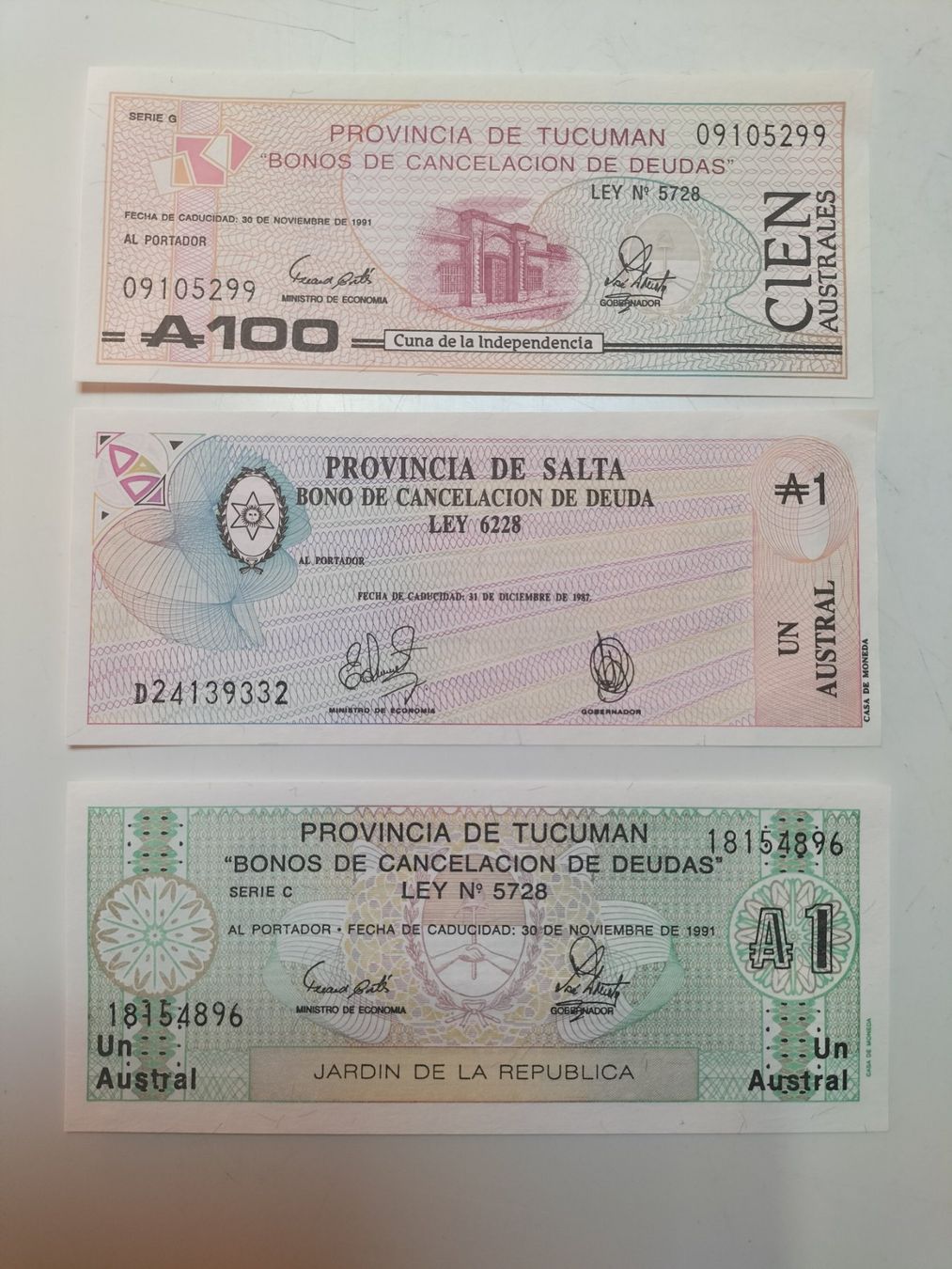 Billets de banque: Argentinien - Banknotensammlung - Schuldscheine – Neuf (Voir description) à Innerberg par simon30432