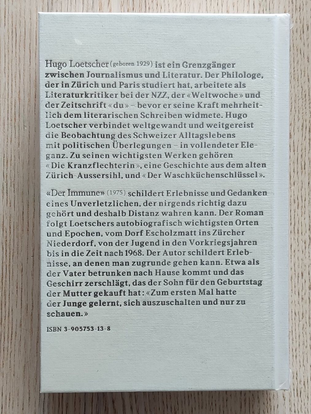 Libri: Hugo Loetscher – Der Immune – Nuovo e nell'imballaggio originale da Schaffhausen venduto da philscardstore 1