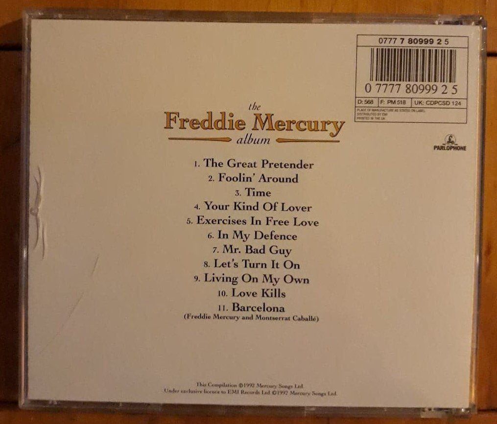 CD: FREDDIE MERCURY - Queen - CD 1992 UK – Usato da Le Locle venduto da PereiraHugo 1