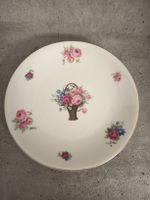 Edelstein  Porzellanteller Rosenmotiv Goldrand Vintage 