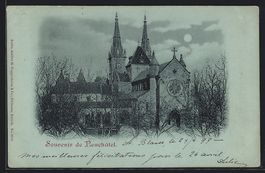 Mondschein-AK Neuchâtel, Blick auf die 
