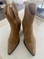 Zara Wildleder Stiefeletten, Cognac, Gr. 36 - Herbstschuh
