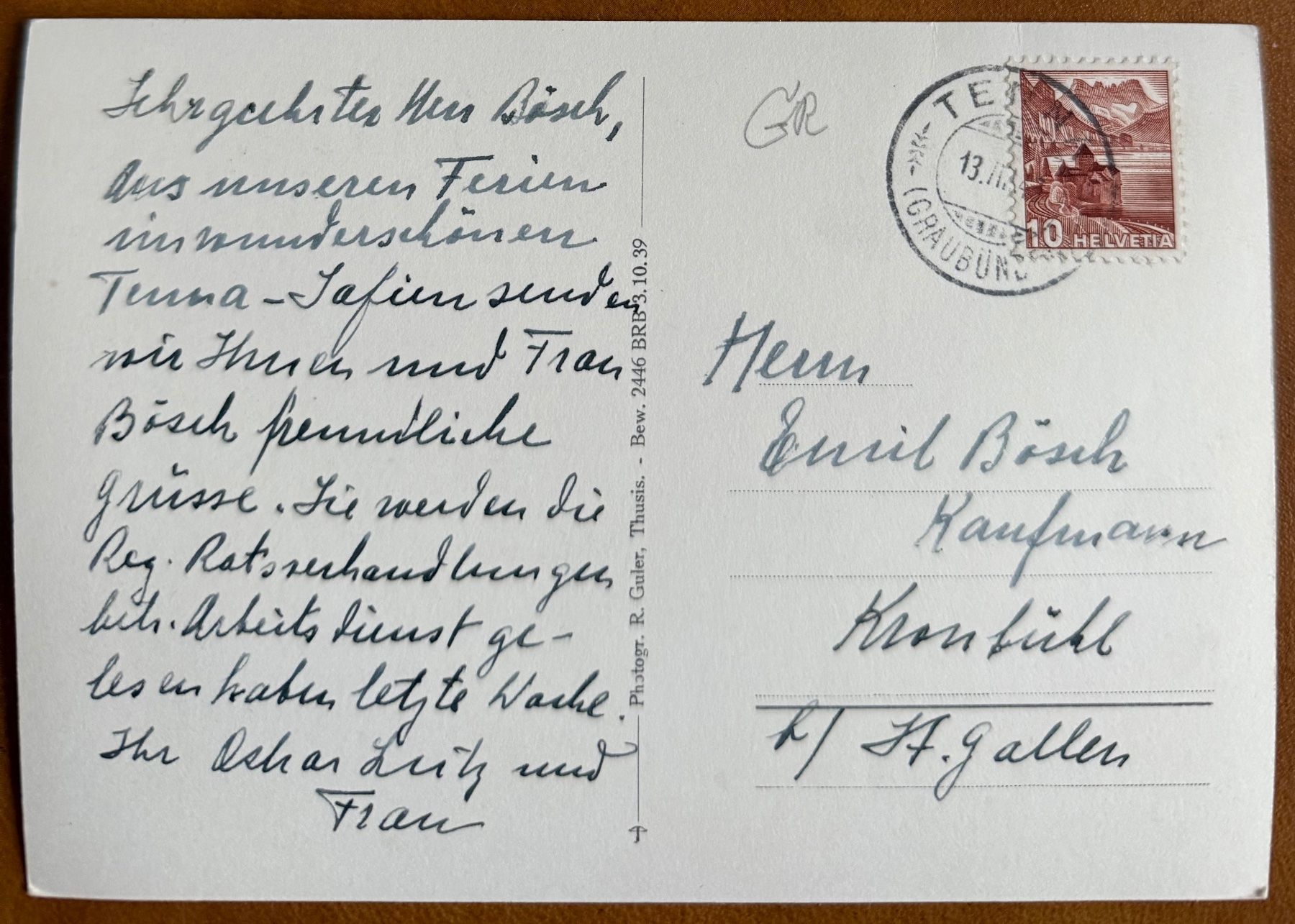 Cartoline postali: TENNA - Luftkurort 1943 – Usato da Lutry venduto da Ediego 1
