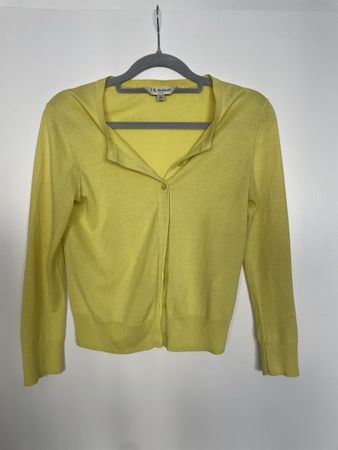 L.K. Bennett silk & cotton yellow cardigan XS