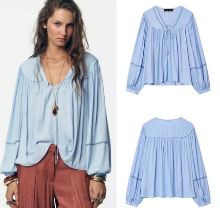 Zara Bluse Himmelblau