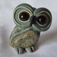 Eule Figur Naturstein Handgemacht einzigartig