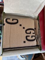 Gucci Wool & Silk GG Jacquard Scarf - Beige & Brown - New!
