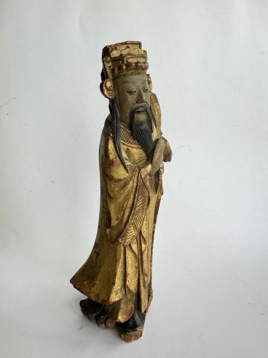 Figuren: Antike chinesische Holzfigur Qing-Dynastie 19.Jh – Gebraucht aus Zürich von Geniuss