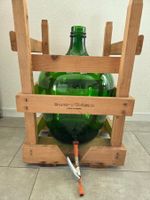 Glasballon / Mostflasche mit Holzgestell 25 Liter