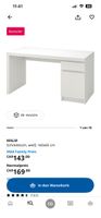 MALM Schreibtisch weiss 140x65 cm mit Gebrauchsspuren