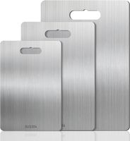 3x Schneidebrett Edelstahl 304 Metallbrett Küche Camping