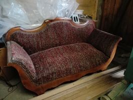 Antikes Sofa / Canapé, Holzrahmen, Vintage!