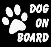 Auto Aufkleber "Dog on Board" Hunde - Pfote / Weiss