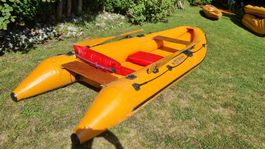 Schlauchboot METZELER JUCA LS gelb mit Paddeln und Sitzen