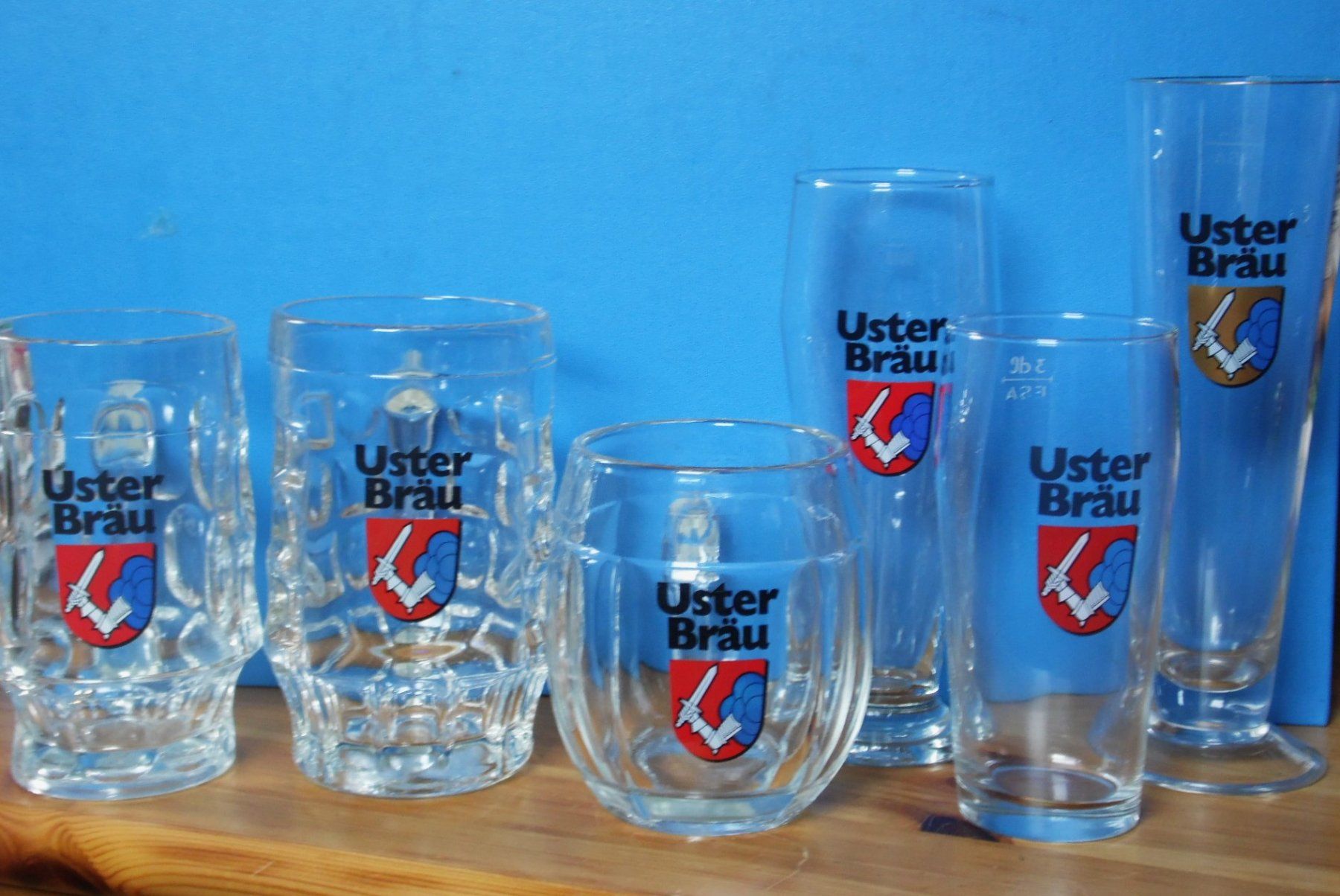 Bicchieri: 6 Biergläser Bier Brauerei Uster – Usato da Lichtensteig venduto da B-B-Bier