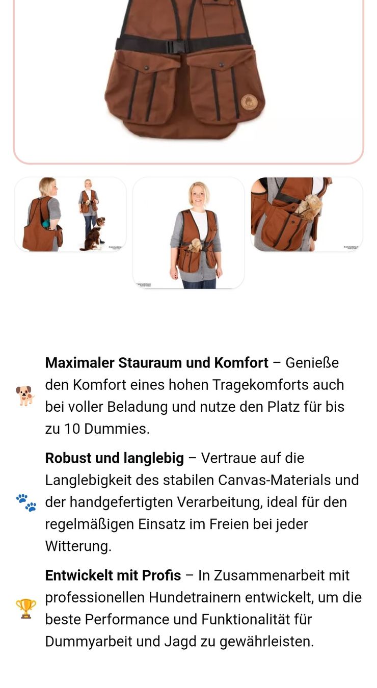 Gilet & Giacche: FIREDOG DUMMY WESTE CANVAS – Usato da Möriken AG venduto da rowyta 6