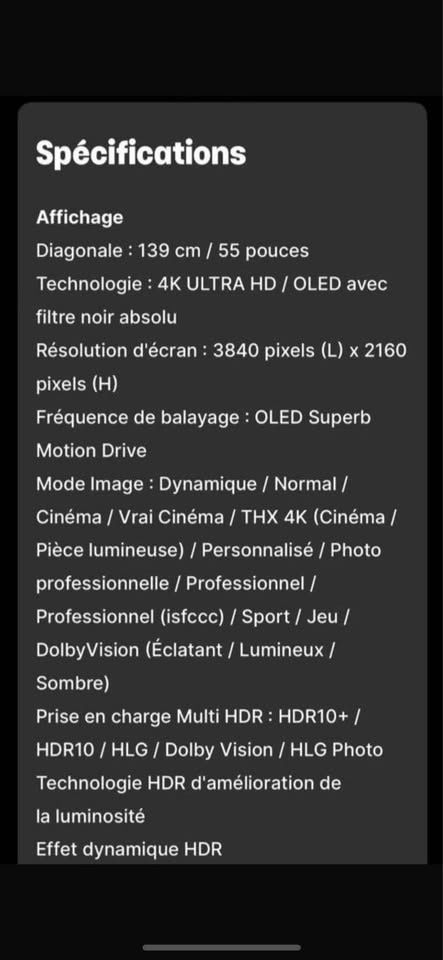 Panasonic Televisori: Téléviseur Panasonic OLED 4K 55 pouces – Usato da Savagnier venduto da ManmanG 2