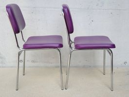 2er Set Vintage Stühle / Sitzfläche und Rückenlehne violett