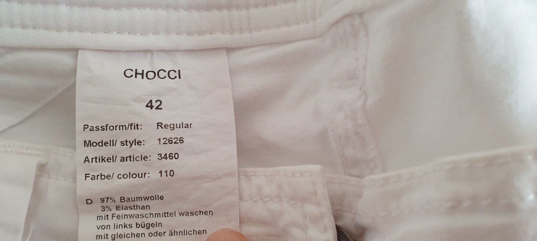 Pantaloni: Weisse Sommerhose, CHOCCI, Gr. 42 – Usato da Niederlenz venduto da clea50 2