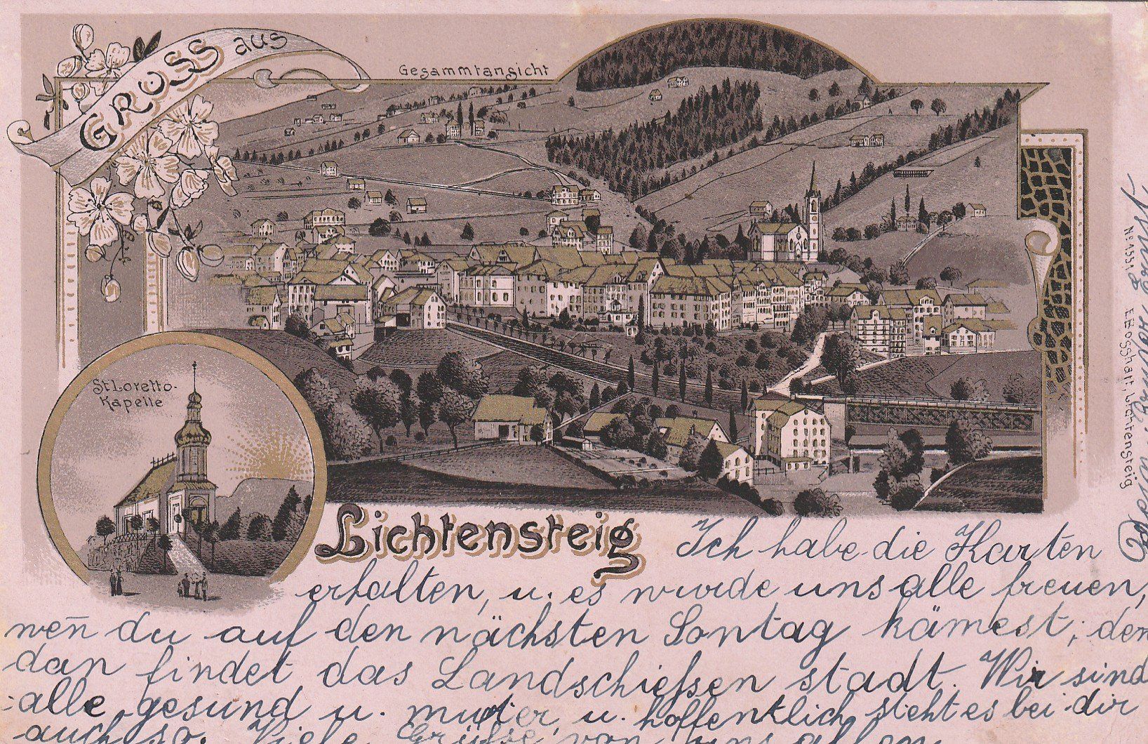 Cartoline postali: AK  Lichtensteig Litho1900 – Usato da Rupperswil venduto da Ema10