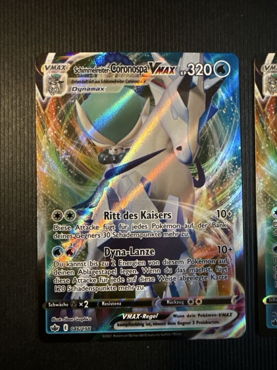 Pokémon Carte collezionabili: Pokemon Schimmelreiter-Coronospa VMAX Holo – Usato da Zürich venduto da max_kn88 1