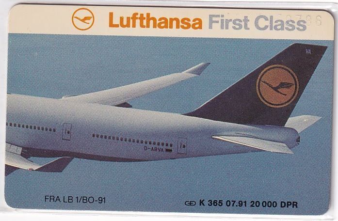 Schede telefoniche: Chip - Telefonkarte Lufthansa First Class K365 07.91 – Usato da Baar venduto da Asmara111 1