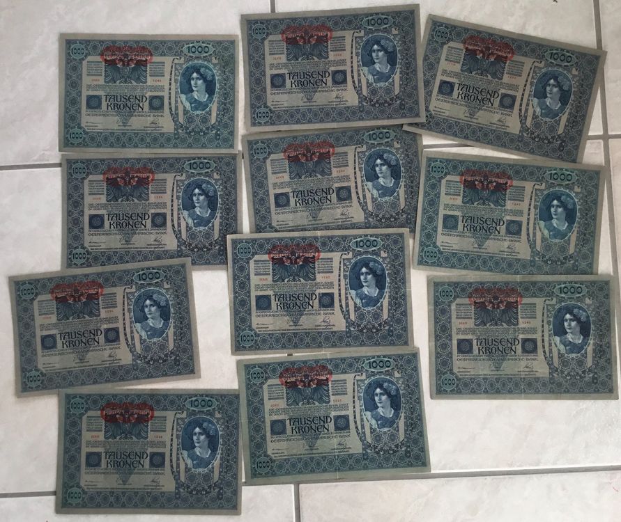 11 x 1000 kronen 1902 sterreich ungarn banknote lot kaufen auf ricardo