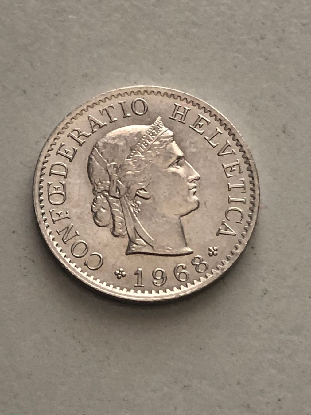 Alle Münzen: 5 Rp. 1968 fast unz. – Gebraucht aus Schötz von Odpa