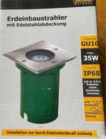 Garten Erdeinbaustrahler mit Edelstahl - 4 Stk Neu
