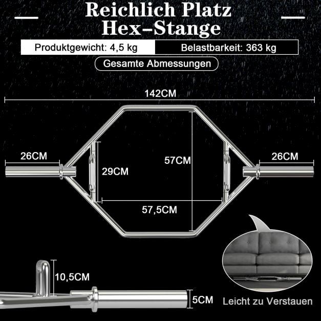 Manubri & Pesi: Trap Bar 50mm Aufnahme Silber – Nuovo e nell'imballaggio originale da Bottighofen venduto da zaap 1