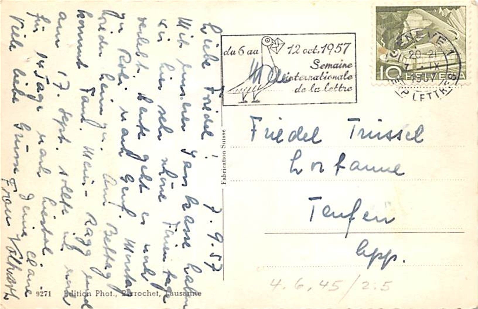 Cartoline postali: St. Legier – Usato da Ottikon b.Kemptth. venduto da Neptun1974 1