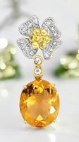 Eugen Dettinger 14 kt gold Citrin Saphir Anhänger