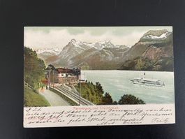 AK UR Axenstrasse und Urirotstock
