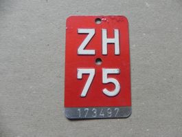 Velonummer Velo Rad ZH 1975 Zürich 75 Nummer Geschenk Bike