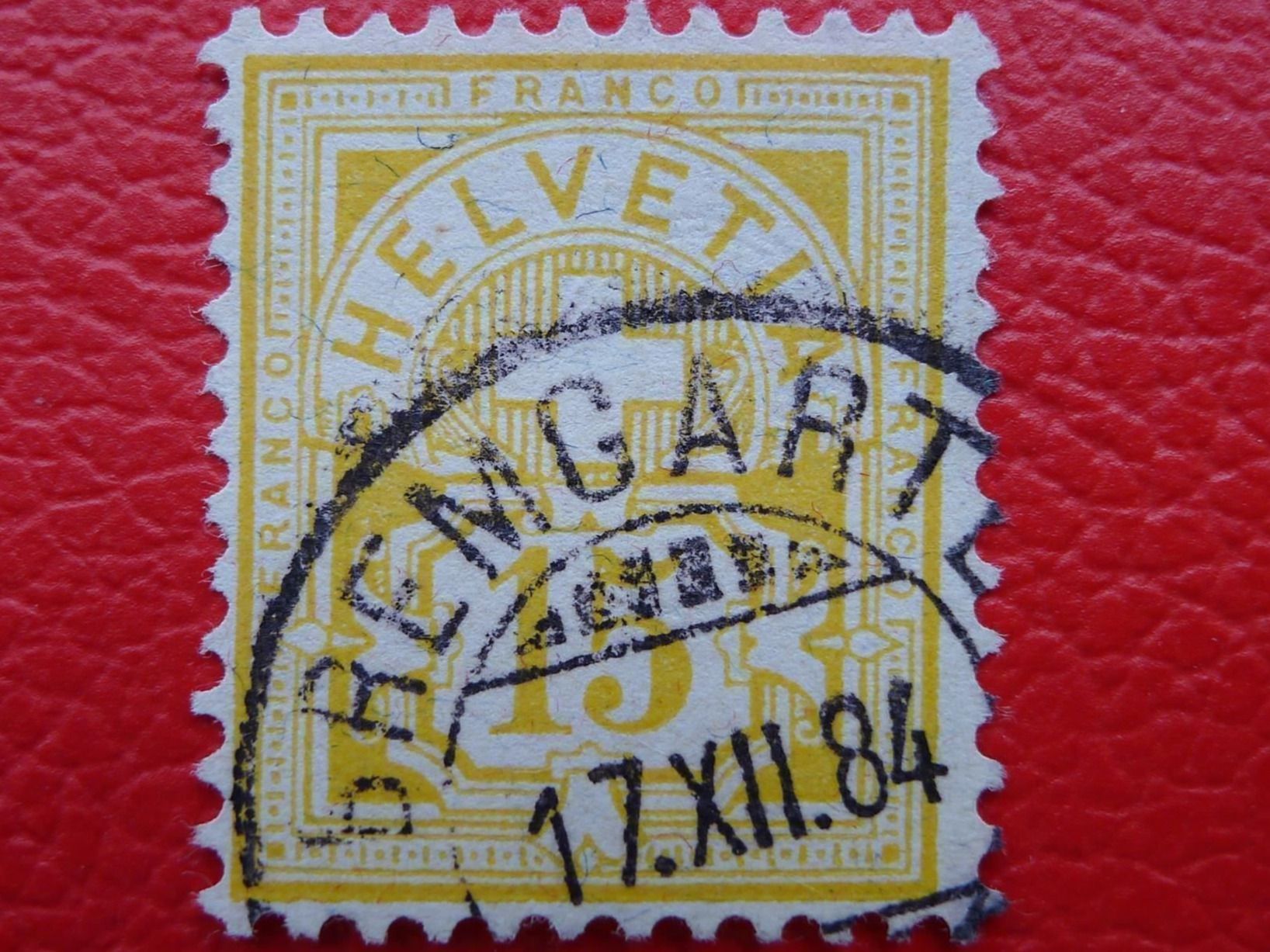Tutti i francobolli: 1884: Ziffermuster: Nr.63A fehlerfrei von BREMGARTEN: 17.12. – Usato da Sursee venduto da Luzernerraute