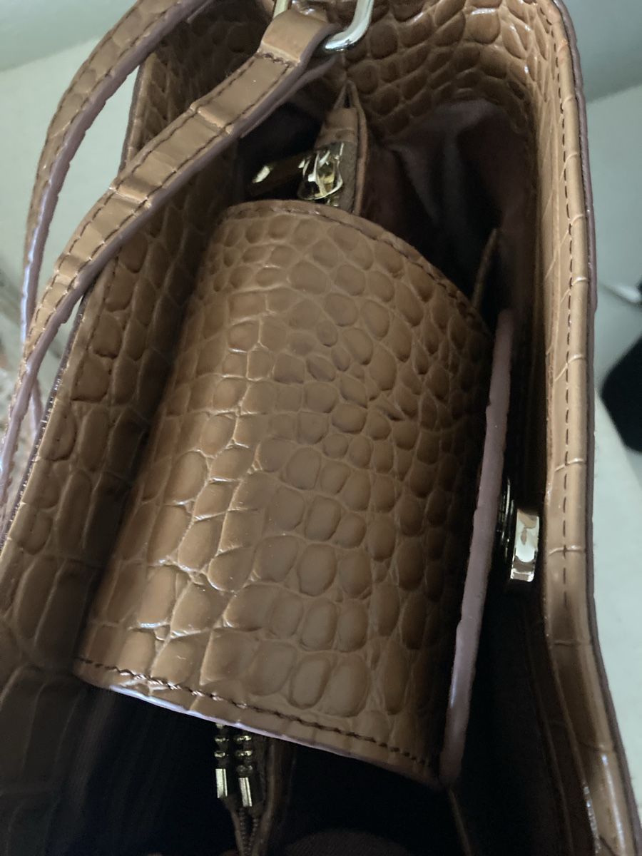 Borse da donna: Handtasche Kroko braun mit Schultergurt  – Usato da Zürich venduto da Timbera 2