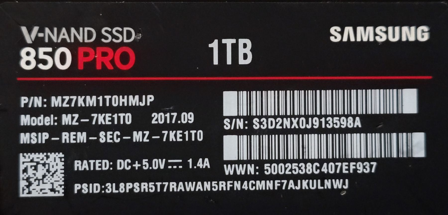 Samsung Harddisks: Samsung 850 PRO | 1TB | 87% | Solid State Drive | Top! – Neu (gemäss Beschreibung) aus Ennetmoos von Faders 2