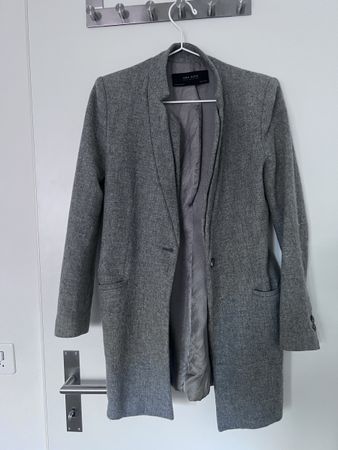 Zara Damen Mantel, Gr. M, Lammwolle, grau