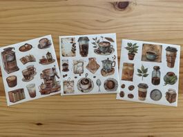 Sticker Aufkleber Scrapbook Kaffee Coffee Nostalgie 10