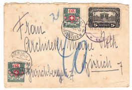 Lettre taxée pour Zürich (2x No.34)