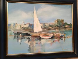 An der Adria, Ölgemälde, signiert