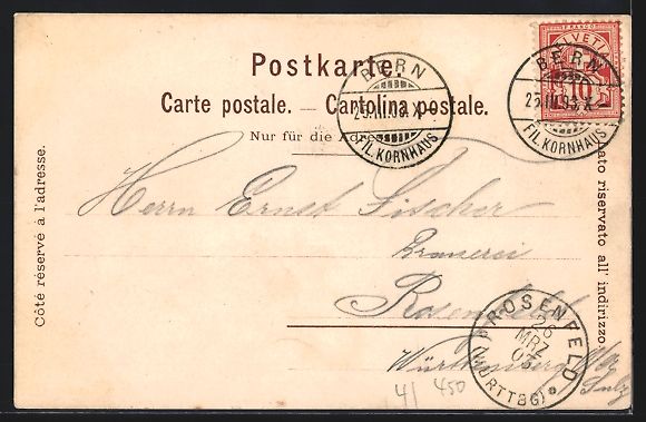 Cartoline postali: Litho Bern, Bahnhof, Ortsansicht mit Br – Usato da Berlin venduto da bartko-reher 1