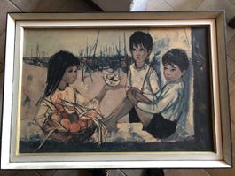 Vintage Kinderbild gerahmt